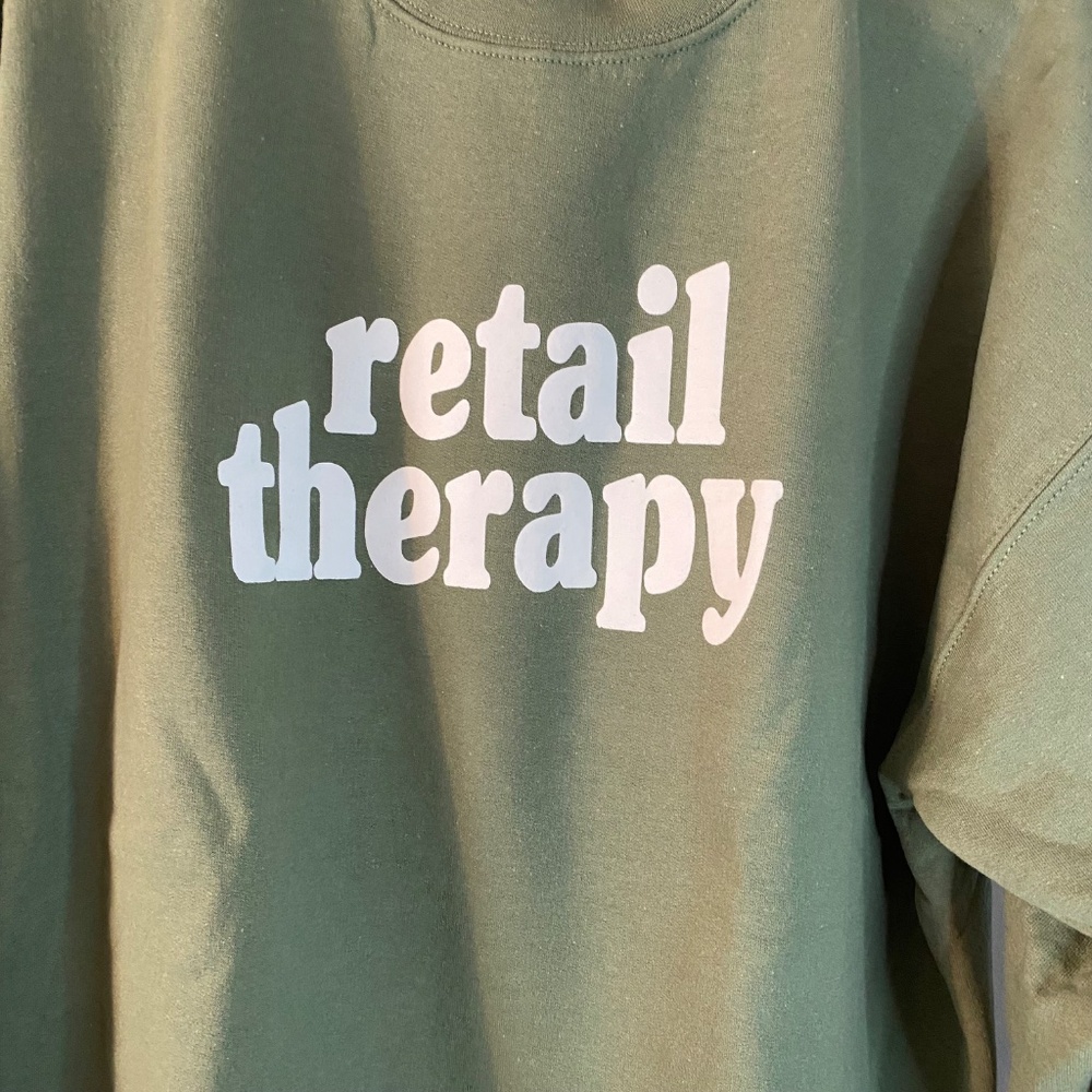 Womans Sweatshirt, XL "Retail Therapy" - Picture 2 of 3